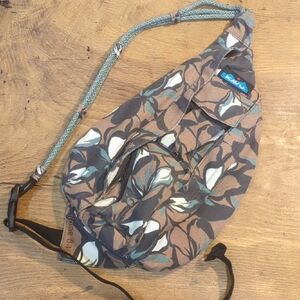 Kavu Floral Sling Bag - Brown and Green